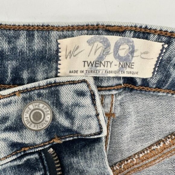 Free People Acid Wash Riley Seamed Skinny Retro Y2K High Rise 29 Denim Jeans NWT - Picture 6 of 8